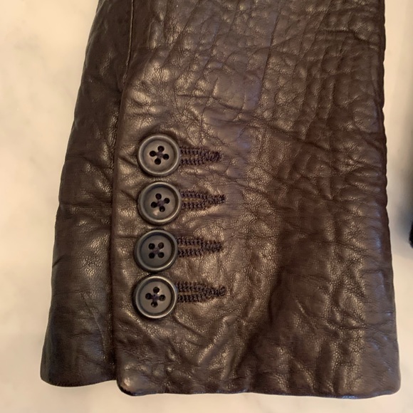 Joseph black felted wool blazer with brown leather sleeves size 38 - Picture 4 of 11